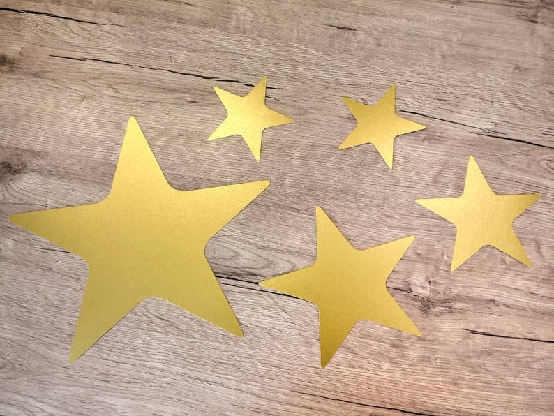 Gold Stars 50 pcs various sizes Large Gold Paper Stars Wedding decorations Paper Die Cut Stars Holidays Wedding Party Birthday