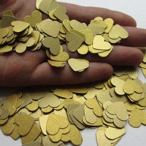 Wedding confetti hearts - gold heart confetti - paper confetti - card stock confetti - gold confetti - wedding scatters