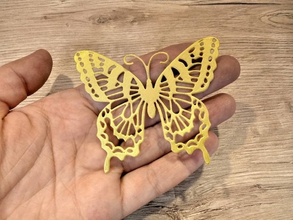 Gold Paper Butterfly Die Cut Butterflies Die Cuts Wedding Etsy