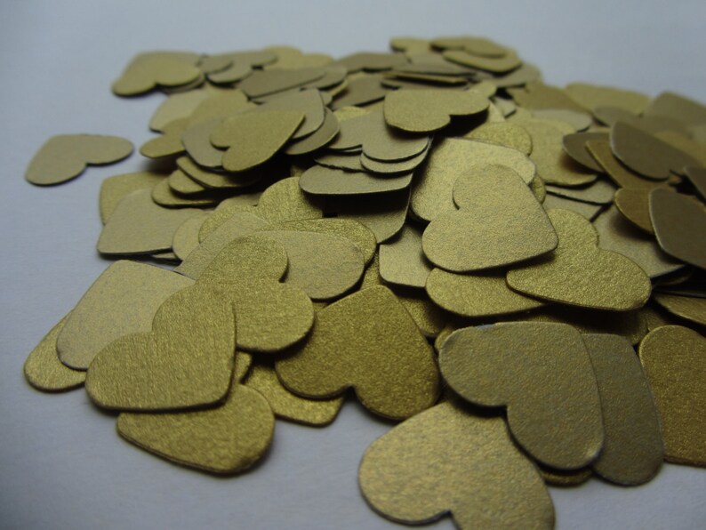 Wedding Confetti Hearts Gold Heart Confetti Paper Confetti Etsy