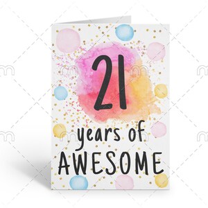 PRINTABLE 21st Birthday Card Birthday Card Printable Instant Download ...