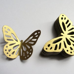 Paper butterflies 50 die cut butterflies, die cuts, wedding decorations, scrapbooking, weddings, gold butterflies