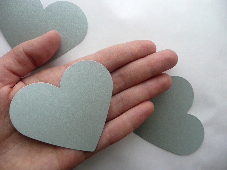 Die Cut Hearts 50 Large Paper Hearts Gold Silver Hearts Etsy
