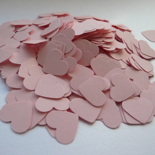 Wedding Confetti Hearts Pink Paper Hearts Die Cut Hearts Etsy