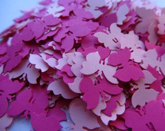 Paper butterfly confetti small pink die cut butterflies wedding table confetti pink wedding confetti pink baby shower butterfly confetti