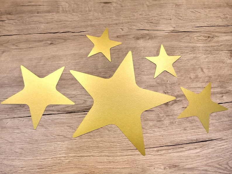 Gold Stars 50 pcs various sizes Large Gold Paper Stars Wedding decorations Paper Die Cut Stars Holidays Wedding Party Birthday