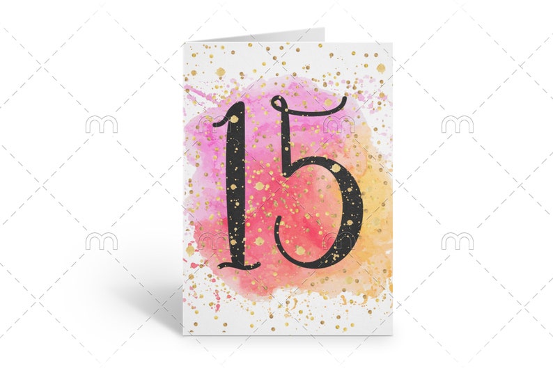 PRINTABLE 15th birthday card birthday card printable instant - Etsy France