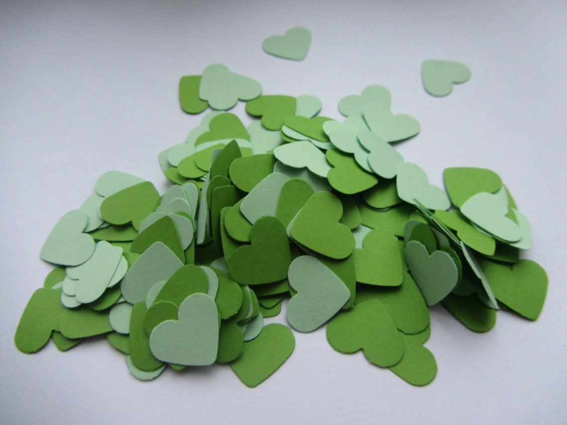 Wedding confetti hearts mint green heart confetti paper Etsy