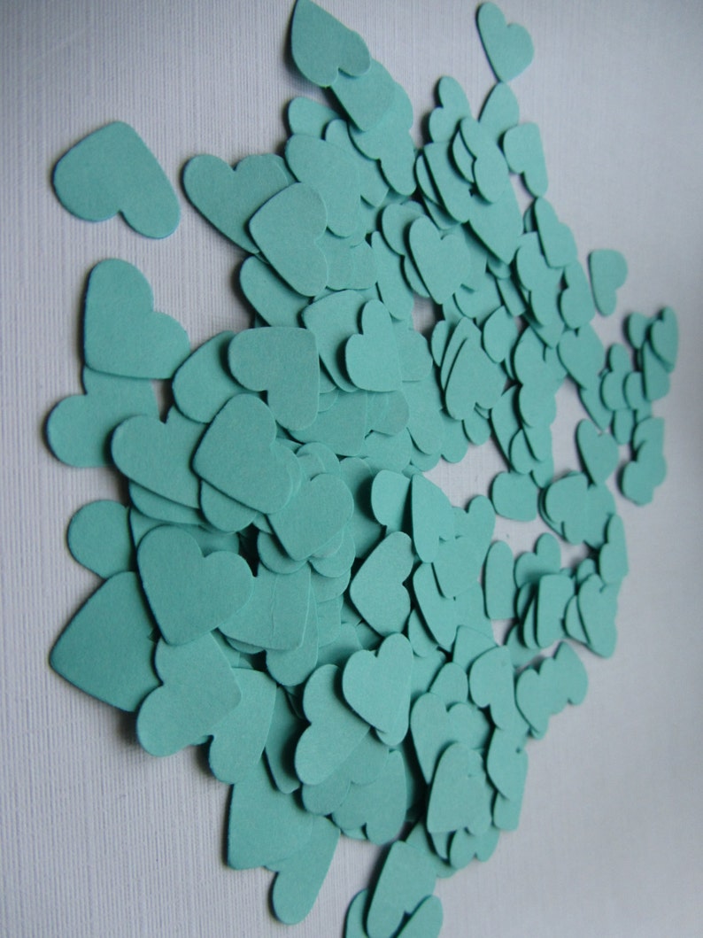 Wedding Confetti Hearts Wedding Turquoise Hearts Paper Hearts Etsy
