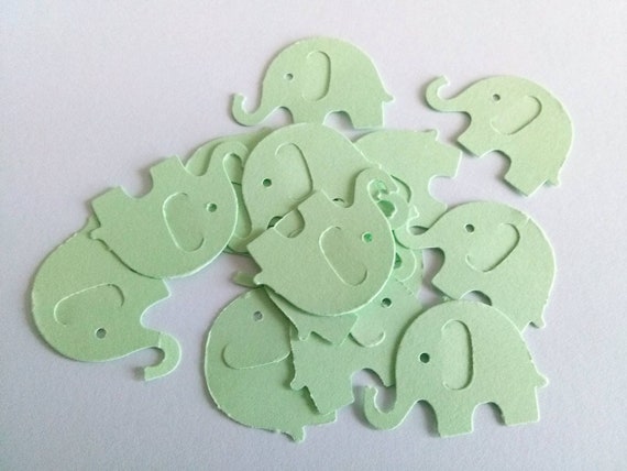 Mint Green Elephant Die Cuts Table Confetti Mint Green Etsy