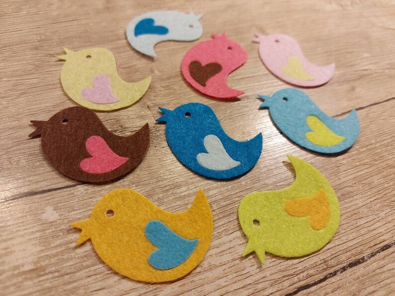 Felt Animals Felt Applique Felt Birds Felt Appliques Felt Etsy
