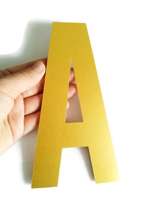Extra Large Giant Gold Die Cut Paper Letters Gigantic up to 11.5 Inches