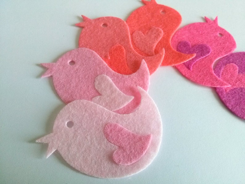 Felt animals felt applique felt birds felt appliques felt Etsy