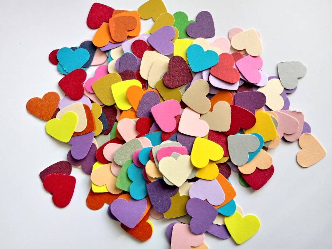 Paper Hearts, 200 Die Cut Hearts, Die Cuts, Paper Heart Punches