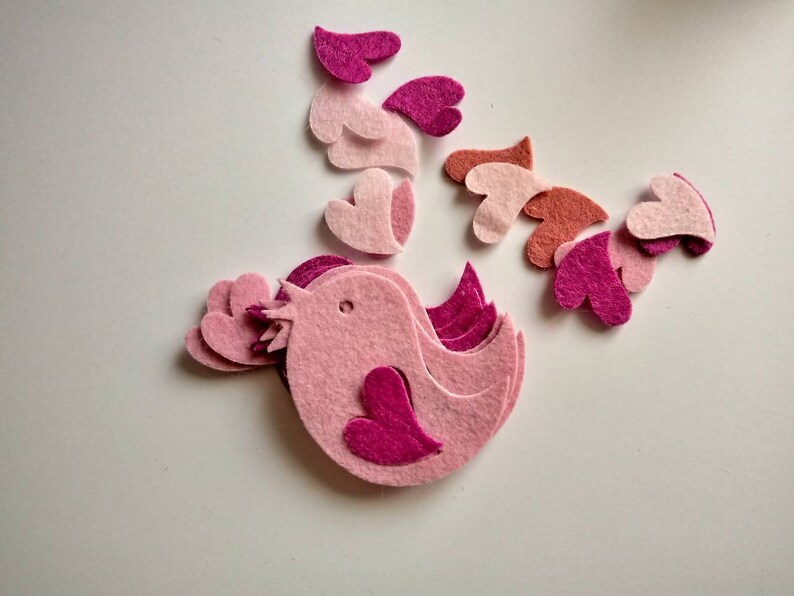 Felt animals felt applique felt birds felt appliques felt Etsy