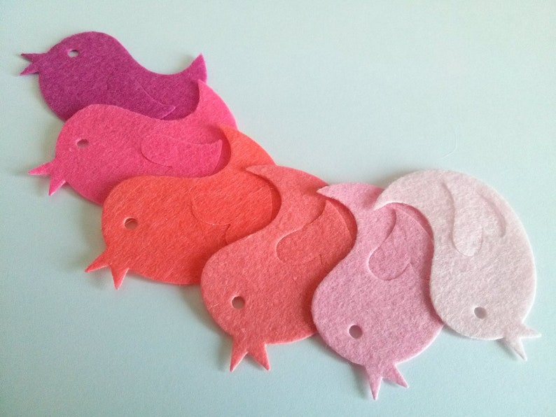 Felt animals felt applique felt birds felt appliques felt Etsy