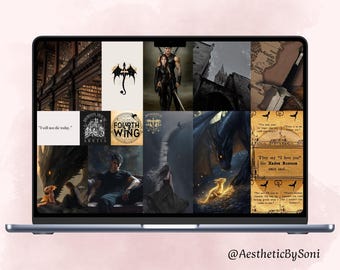 4th Wing Aesthetic Laptop Wallpaper. Instant download. MacBook, Windows