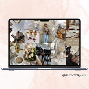 Sfondo desktop Moodboard estetico di lusso. Download immediato. MacBook, Windows...