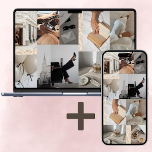 Sfondo di lusso Aesthetic Moodboard. Sfondo per telefono e laptop. Download immediato.