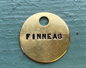 Personalized Brass Tags (Stamped on Antique Graphotype)