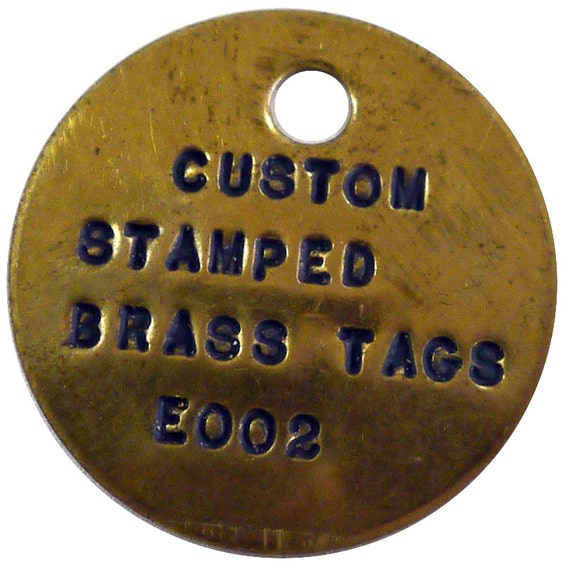 Custom Stamped Brass Tags Read Tag Descriptions Before | Etsy
