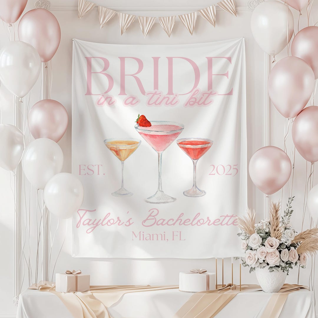 Custom Bachelorette Party Banner, Martini Theme Bachelorette Decor ...