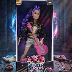 Kpop Demon Hunters Dolls Set: Rumi, Mira, Zoey Anime Style Collectible Plush Toy Rumi