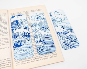 Hokusai Wave Lesezeichen Set - 3D gedruckte japanische Kunst (3-er Set)