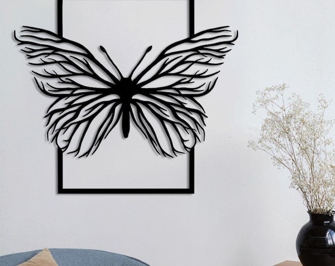 Featured listing image: Romia Modern Butterfly Metal Wall Art, Colors Frame, 3D Contemporary