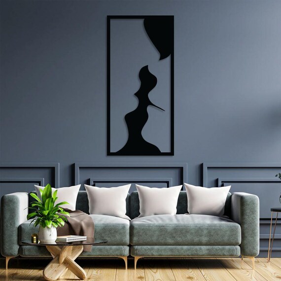 Romia Modern Abstract Silhouette Wall Art – Frame, Contemporary Home Decor