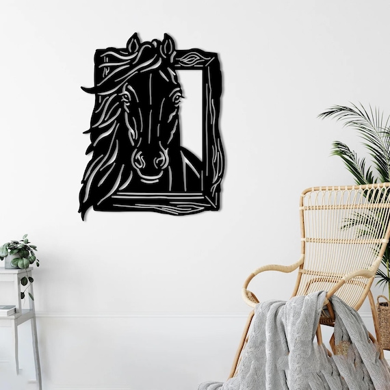 Metal Horse Wall Art – Modern Decorative Frame Design for Contemporary Home Decor
