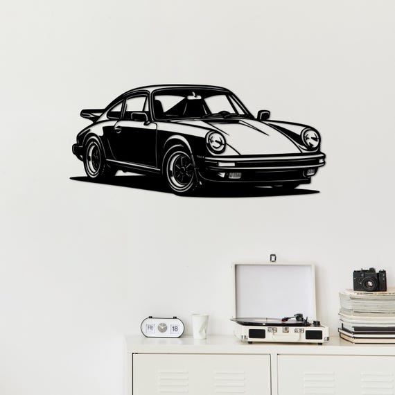 Classic 911 Style Sports Car Metal Wall Art Auto Decor Garage Gift