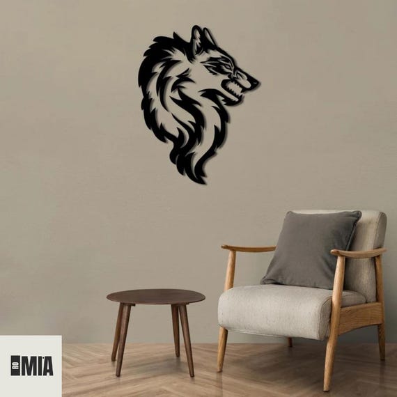 Wolf Head Metal Wall Art, Modern 3D Wall Decor, Home Decoration