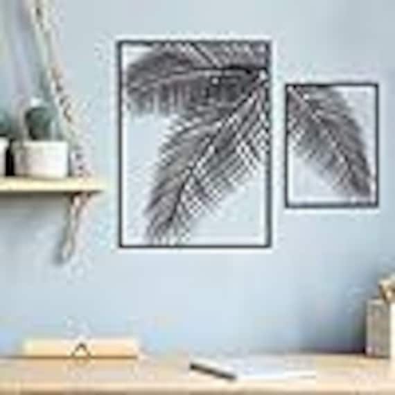 Palm Leaf Metal Wall Art Set of 3, Decorative Metal Wall Sculpture, Modern Tropical Wall Hanging for Home and Garden