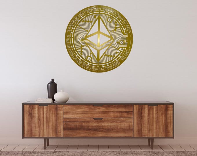 Ethereum Coin, Metal Wall Art, Crypto Coin, Bitcoin Coin