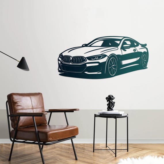 BMW M8 Coupe Metal Wall Art, Luxury Sports Car Metal Decor, Modern Auto Wall Hanging, Garage or Office Decoration, Car Lover Gift, 2mm Steel