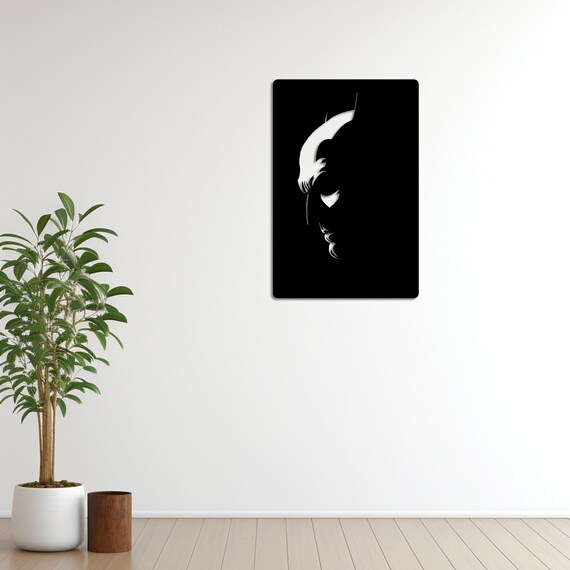 Batman Metal Wall Decor – Shadow Silhouette, 2mm Steel, 3D Black Wall Art