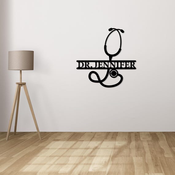 Personalized Stethoscope Wall Art – Metal Doctor Decor