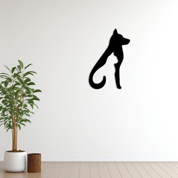 Unique Cat & Dog Wall Art – Durable Steel Vet Decor – Minimalist Pet Lover Gift – Modern Veterinary Office Decoration