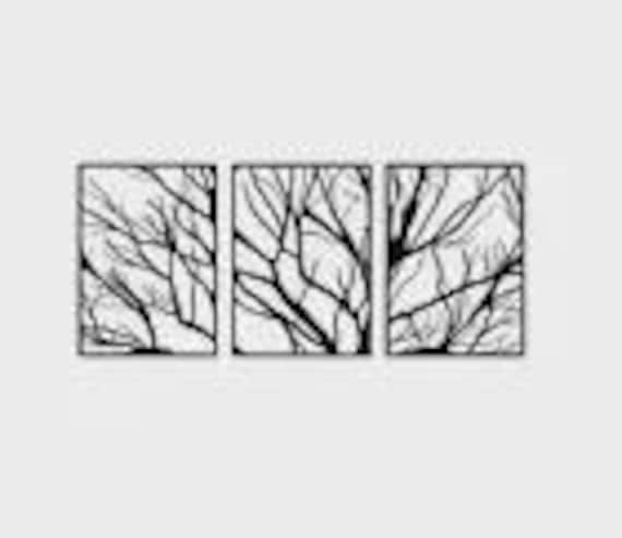 Metal Wall Decor, Metal Tree Wall Art, 3 Trees Sign, Metal Wall Decor 19''x27''