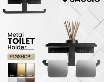 Modern Industrial Metal Toilet Paper Holder Double – Heavy-Duty & Stylish Bathroom Decor