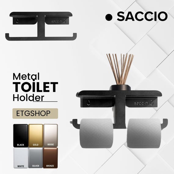 Modern Industrial Metal Toilet Paper Holder Double – Heavy-Duty & Stylish Bathroom Decor