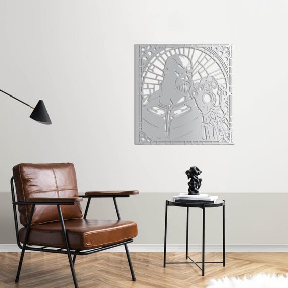 Thanos Metal Wall Art | Infinity Gauntlet Decor | Marvel Wall Piece | Titan Home Sculpture
