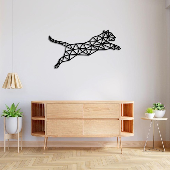 Geometric Leopard Metal Wall Art: Modern 3D Animal Sculpture