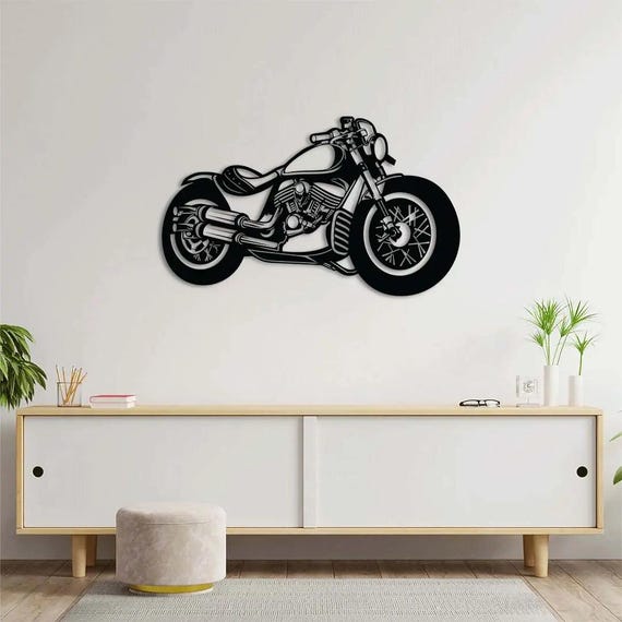 Chopper Spirit Metal Wall Art, Motorcycle Decor, Biker Gift, Garage Wall Hanging, Modern Metal Motorcycle Sign
