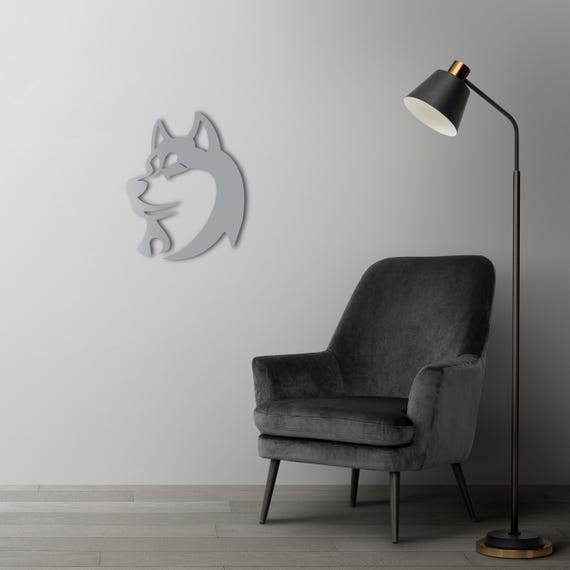 Husky Dog Wall Art Decor, Modern Metal Wall Decal, Home Decoration