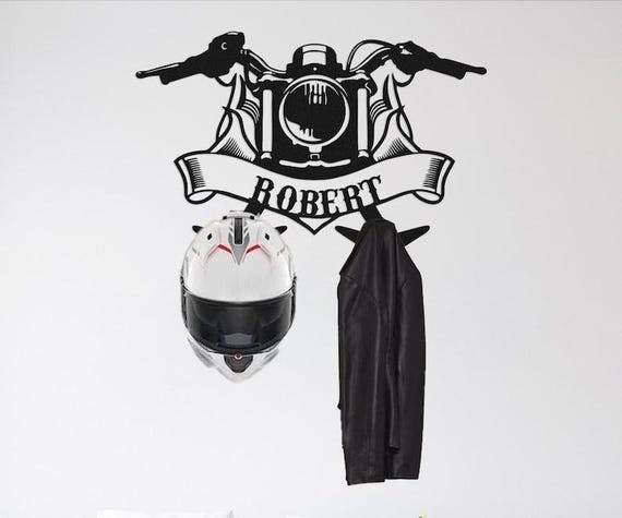 Custom Motorcycle Helmet Holder – Personalized Wall Mount, Unique Motorcycle Gift for Men, Cafe Racer Decor, Custom Biker Gifts