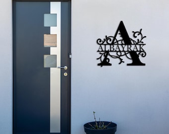 Custom Initial Name Metal Wall Art – Personalized Letter Wall Decor for Home & Entryway