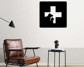 Compassion & Loyalty Wall Art – Vet Decor – Cat Dog Metal Sign – Minimalist Pet Gift
