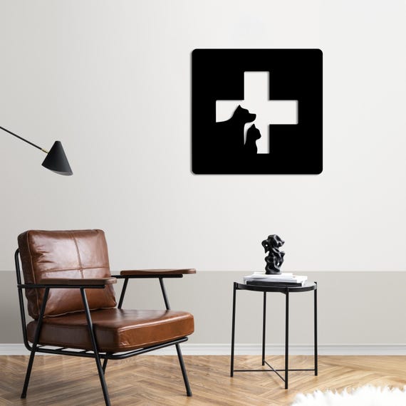 Compassion & Loyalty Wall Art – Vet Decor – Cat Dog Metal Sign – Minimalist Pet Gift
